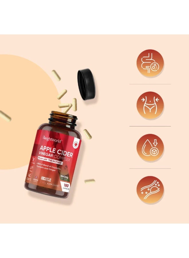 مركّب خل التفاح – 1860 ملغ – يدعم الهضم، التمثيل الغذائي وإدارة الوزن – 180 كبسولة – صنع في المملكة المتحدة - Image 3